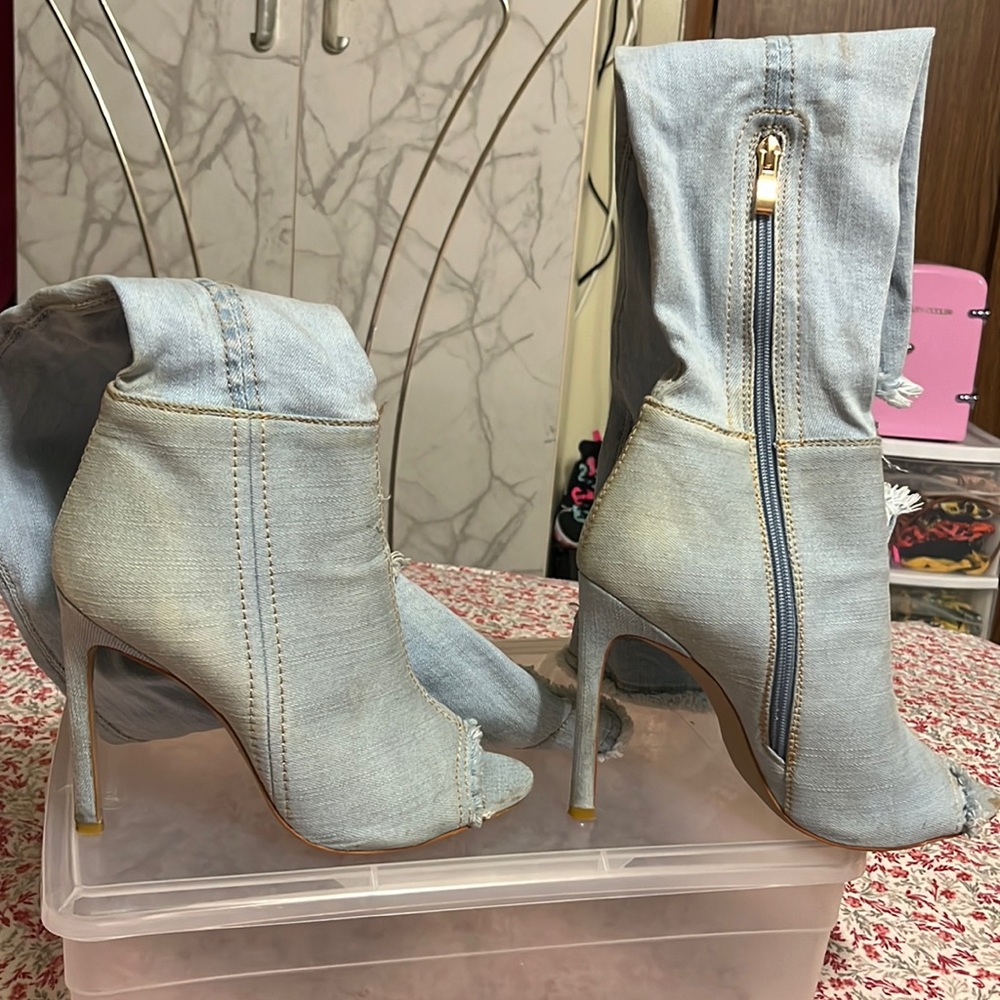 Over the knee rusty sexy Jean boots